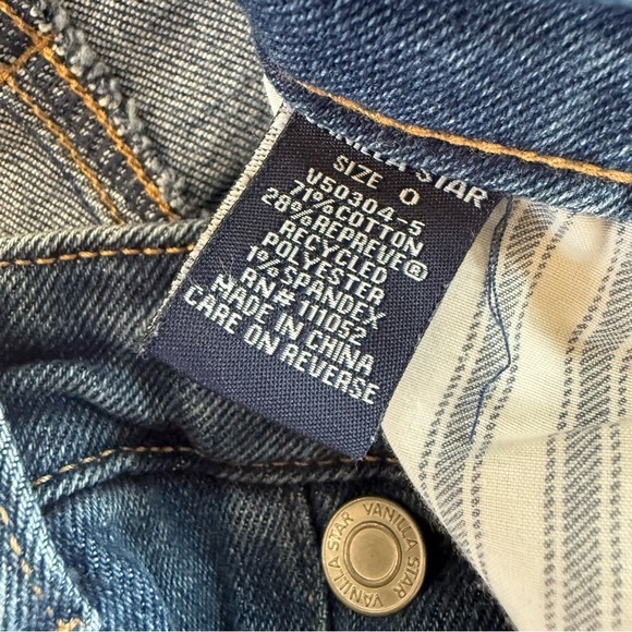 Vanilla Star Women’s Blue Distressed High Rise Button Fly Skinny Jeans Size 0/24 - Picture 10 of 11